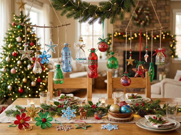 recycled christmas decorations using plastic bottles